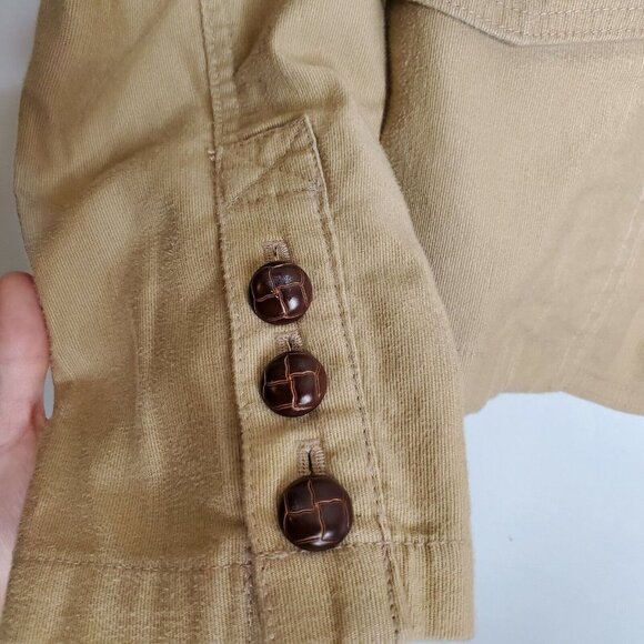 Women's Gap Khaki Two Button Down Collared Jacket Size 8 - Picture 5 of 5